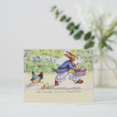 Retro Schattige Dieren Pasen Briefkaart (Staand voorkant)