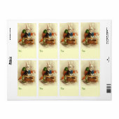 Retro Schattige Dieren Pasen Etiket (Full Sheet)