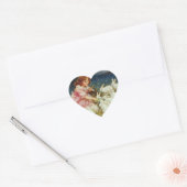 Retro Schattige Dieren Pasen Hart Sticker (Envelop)