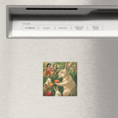 Retro Schattige Dieren Pasen Magneet (Insitu (Vaatwasser))