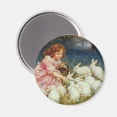 Retro Schattige Dieren Pasen Magneet (Voorkant / Achterkant)