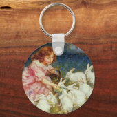 Retro Schattige Dieren Pasen Sleutelhanger (Voorkant)