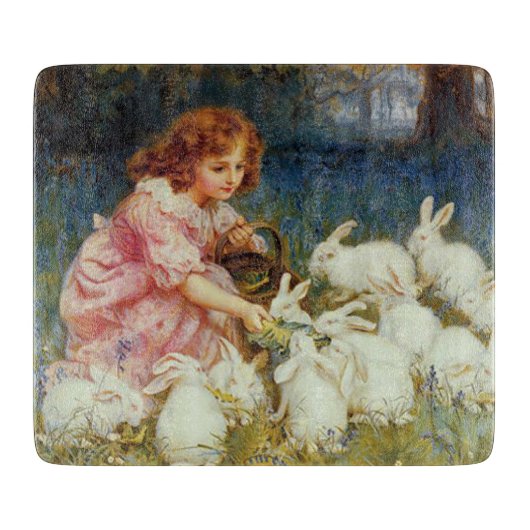 Retro Schattige Dieren Pasen Snijplank (Voorkant)