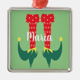 Retro Schattige Elfen Voeten Hakken Kerstcadeau Metalen Ornament