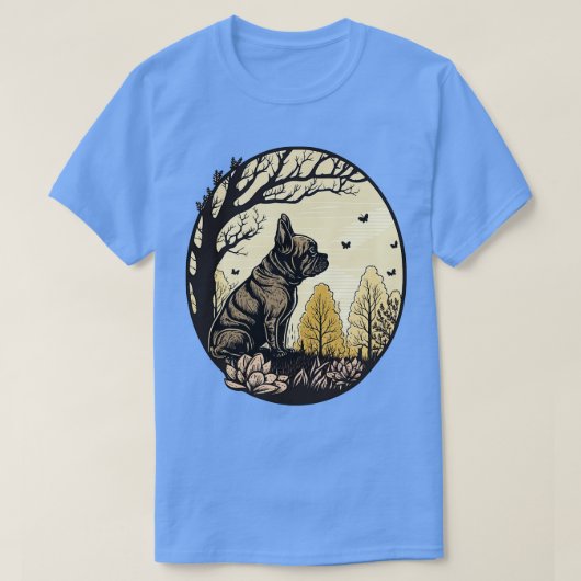 Retro schattige franse bulldog t-shirt (Design voorkant)