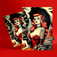Retro Schattige Getatoeëerde Goth Meisjes