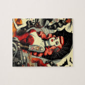 Retro Schattige Getatoeëerde Goth Meisjes Legpuzzel (Horizontaal)