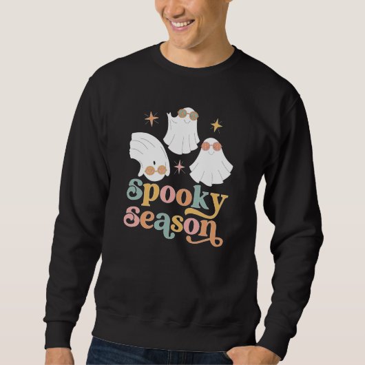 Retro Schattige Ghost Halloween Sweatshirt (Voorkant)