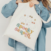 Retro Schattige Ghost Spooky Seizoen Halloween Can Tote Bag