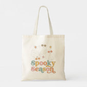 Retro Schattige Ghost Spooky Seizoen Halloween Can Tote Bag (Achterkant)