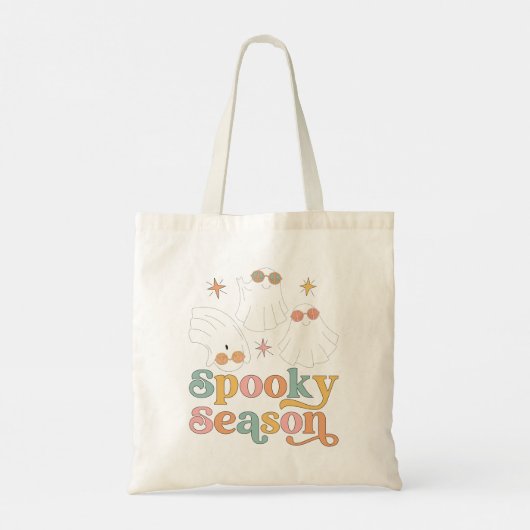 Retro Schattige Ghost Spooky Seizoen Halloween Can Tote Bag (Achterkant)