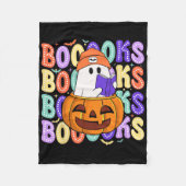 Retro Schattige Ghost Teacher Halloween Librarian  Fleece Deken (Voorkant)