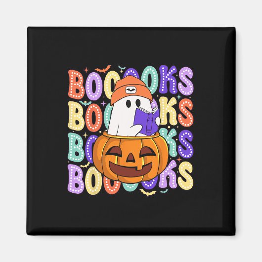 Retro Schattige Ghost Teacher Halloween Librarian  Magneet (Voorkant)