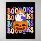 Retro Schattige Ghost Teacher Halloween Librarian  Poster (Voorkant)