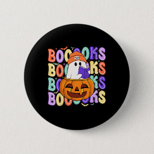 Retro Schattige Ghost Teacher Halloween Librarian Ronde Button 5,7 Cm