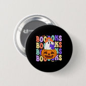 Retro Schattige Ghost Teacher Halloween Librarian Ronde Button 5,7 Cm (Voorkant /achterkant)