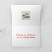 Retro Schattige Hipster Vrolijk Kerstfeest Feestdagen Kaart (Binnen)