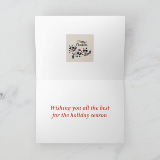 Retro Schattige Hipster Vrolijk Kerstfeest Feestdagen Kaart (Binnen)