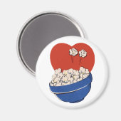 Retro Schattige Humor, Kom Popcorn voor de Film! Magneet (Voorkant / Achterkant)