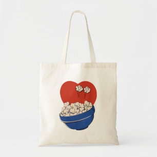 Retro schattige humor, kom popcorn voor de film! tote bag