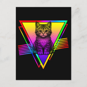 Retro Schattige Kat Briefkaart
