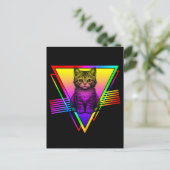 Retro Schattige Kat Briefkaart (Staand voorkant)