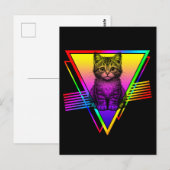 Retro Schattige Kat Briefkaart (Voorkant / Achterkant)