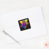 Retro Schattige Kat Vierkante Sticker (Envelop)