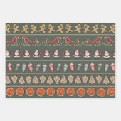 Retro Schattige Kerstgroen Inpakpapier Vel (Voorkant 2)