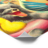 Retro Schattige Kitsch Meisje Poster (Hoek)