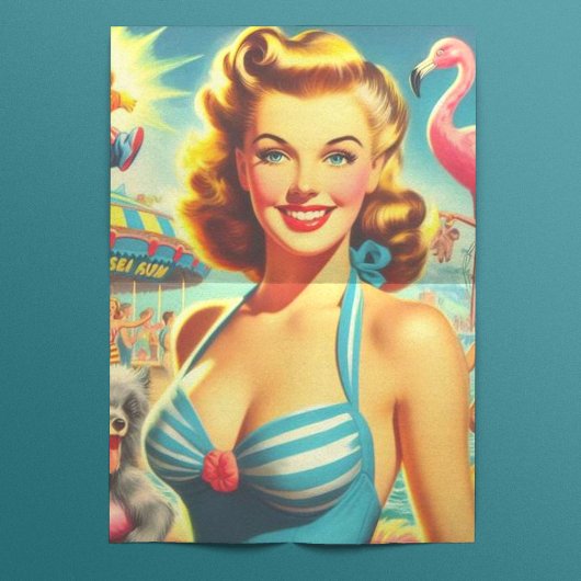 Retro Schattige Kitsch Meisje Tissuepapier