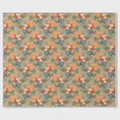 Retro Schattige Leopard Sunshine Pattern Cadeaupapier (Vlak)