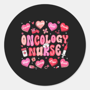 Retro Schattige Oncologie Verpleegkundige Valentij Ronde Sticker