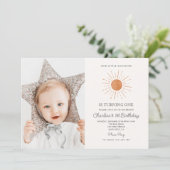 Retro Schattige Onze Kleine Zonneschijn 1e Verjaar Kaart (Staand voorkant)