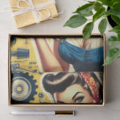 Retro Schattige Pin-up Mechanicien Tissuepapier (Geschenk)