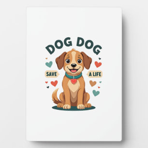 Retro Schattige Reddingshond Save A Life Cartoon P Fotoplaat