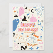 Retro Schattige Roze Sinaasappel Pastel Halloween Feestdagenkaart (Voorkant)