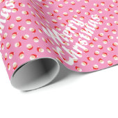 Retro Schattige Roze Vrolijk Kerstfeest Cadeaupapier (Rol Hoek)