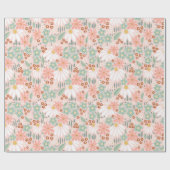 Retro Schattige Roze Wildflower Daisy Kinder Cadeaupapier (Vlak)
