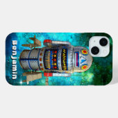 Retro schattige Sci Fi speelgoed robot Case-Mate iPhone Case (Achterkant (horizontaal))