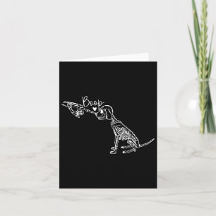 Retro Schattige Skeleton Hand Boop Dog Funny Hallo Kaart