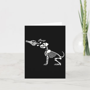 Retro Schattige Skeleton Hand Boop Dog Funny Hallo Kaart