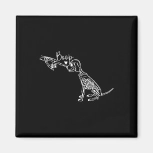 Retro Schattige Skeleton Hand Boop Dog Funny Hallo Magneet