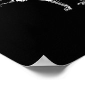 Retro Schattige Skeleton Hand Boop Dog Funny Hallo Poster (Hoek)