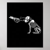 Retro Schattige Skeleton Hand Boop Dog Funny Hallo Poster (Voorkant)