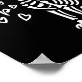 Retro Schattige Skeleton Hand Boop Dog Funny Hallo Poster (Hoek)