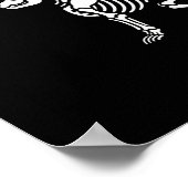 Retro Schattige Skeleton Hand Boop Dog Funny Hallo Poster (Hoek)