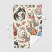 Retro Schattigee Amerikaanse Eskimo Naadloos Golfhanddoek (Insitu)