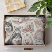 Retro Schattigee Amerikaanse Eskimo Naadloos Tissuepapier (Geschenk)