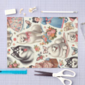 Retro Schattigee Amerikaanse Eskimo Naadloos Tissuepapier (Craft)